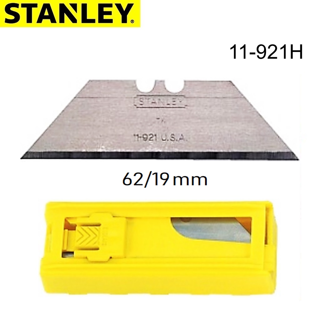 SKI - สกี จำหน่ายสินค้าหลากหลาย และคุณภาพดี | STANLEY #11-921H ใบมีดคัตเตอร์ 62/19 mm. ชนิดตลับ [10ใบ/ตลับ] (PBT)